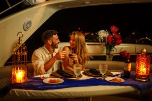 Romantic dinner aboard