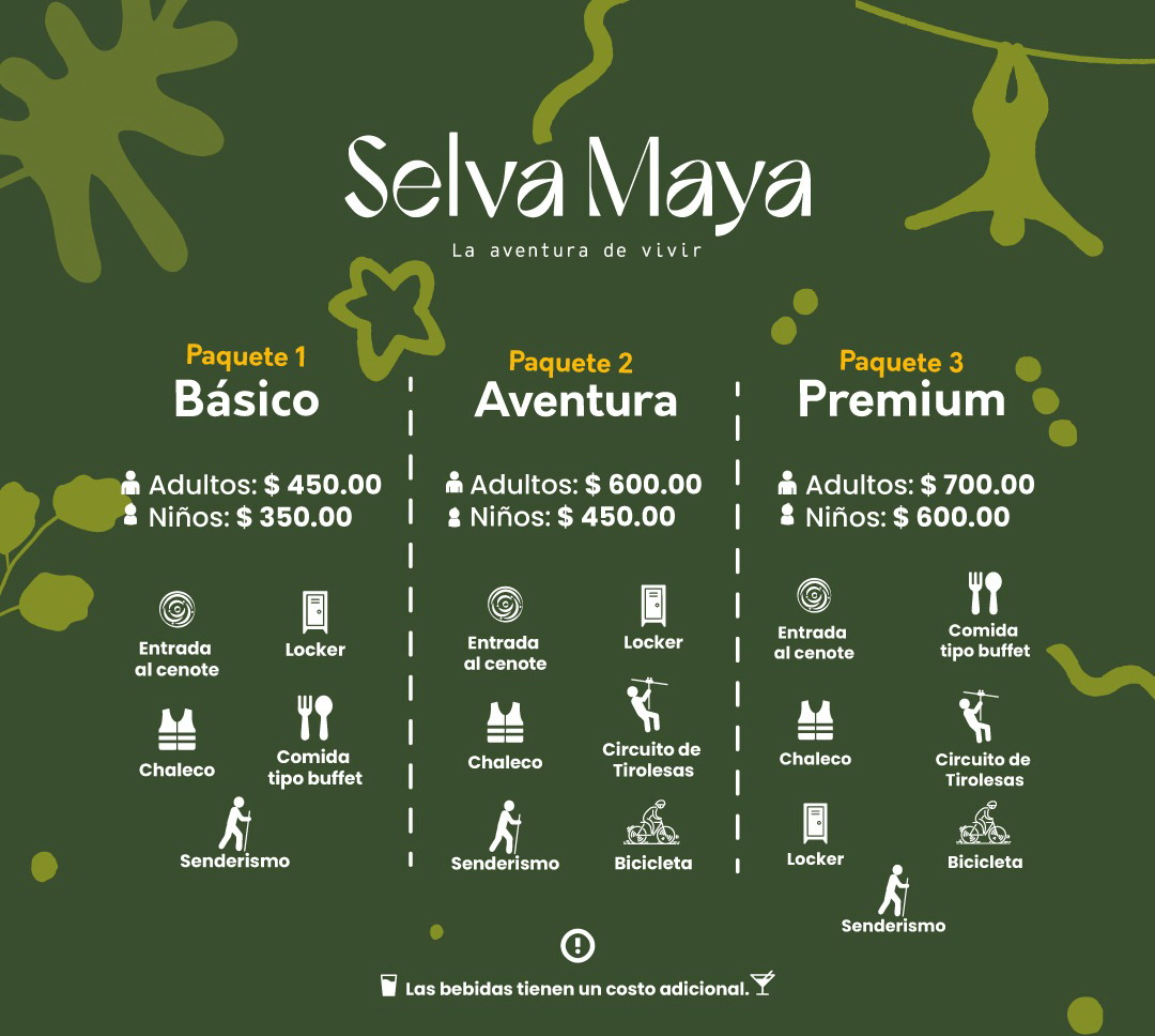 precios cenote selva maya
